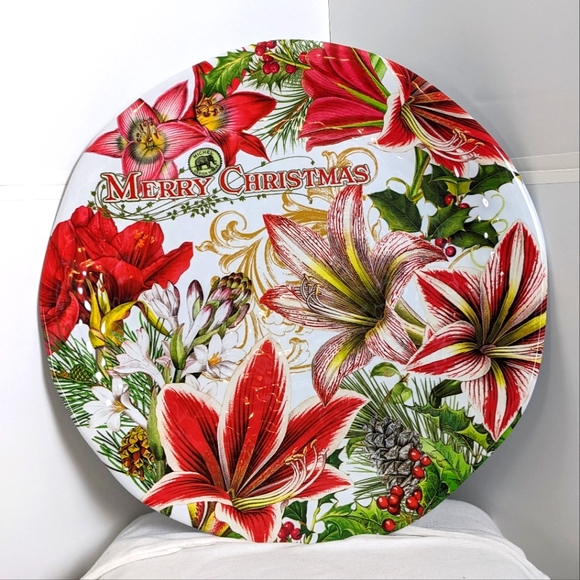 Michel Design Works NWT Melamine large platter serveware Christmas floral red - Picture 1 of 14